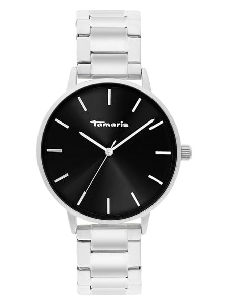 Tamaris Zegarek kwarcowy w kolorze srebrno-czarnym rozmiar: onesize. Szare, analogowe zegarki Tamaris, metalowe. Za 173.99 zł.