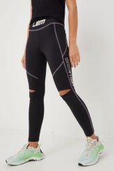 LaBellaMafia legginsy treningowe Cycling damskie kolor czarny z nadrukiem. Czarne legginsy LABELLAMAFIA, bez wzorów, ze skóry. W wyprzedaży za 149.99 zł.