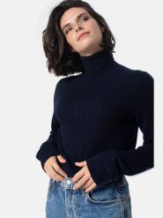 AUTHENTIC CASHMERE Kaszmirowy golf "Bise" w kolorze granatowym rozmiar: L. Niebieskie swetry AUTHENTIC CASHMERE, l, bez wzorów, z kaszmiru, bez ramiączek. Za 427.07 zł.