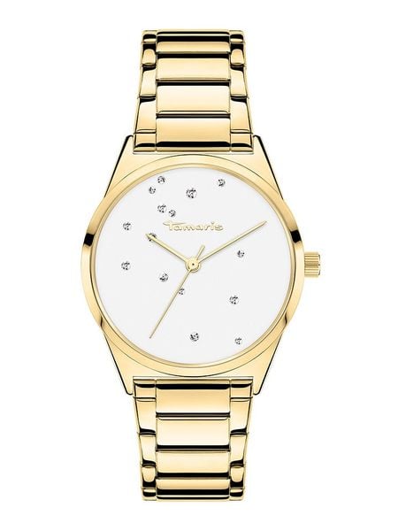 Tamaris Zegarek kwarcowy w kolorze złoto-białym rozmiar: onesize. Białe, analogowe zegarki Tamaris, metalowe. Za 194.95 zł.