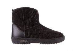 Śniegowce Bayla-161 7063 Czarne, Skóra naturalna zamszowa - 36. Czarne botki Bayla, bez wzorów, z materiału, bez zapięcia. W wyprzedaży za 134.10 zł.
