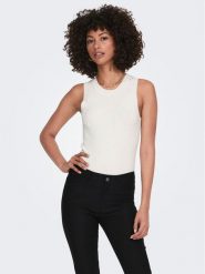 JDY Top Aya 15287501 Biały Slim Fit. Białe topy JDY, l, bez wzorów, z wiskozy, bez kołnierzyka, bez ramiączek. Za 59.99 zł.