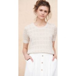 Bluzka Damska Eugenia BS Perłowy. Białe bluzki blue shadow, s, bez wzorów, z bawełny, boho, bez kołnierzyka, bez ramiączek. Za 219.90 zł.