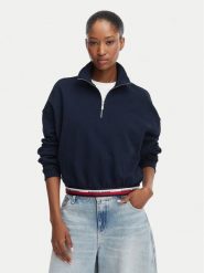 Tommy Jeans Bluza DW0DW23144 Granatowy Regular Fit. Niebieskie bluzy Tommy Jeans, s, bez wzorów, z bawełny, bez kaptura. Za 449.99 zł.