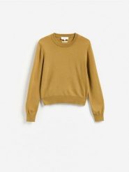 Sweter z wełny merino - oliwkowy. Zielone swetry Reserved, l, bez wzorów, z wełny, bez ramiączek. Za 199.99 zł.