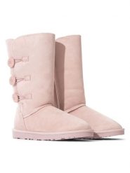 ISLAND BOOT Botki zimowe "Flora" w kolorze jasnoróżowym rozmiar: 40. Różowe botki Island Boot, z aplikacjami, bez obcasa, bez zapięcia. Za 222.95 zł.