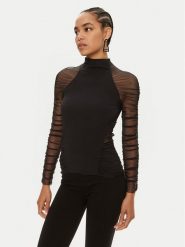 Patrizia Pepe Bluzka 8M1626/J129-K103 Czarny Slim Fit. Czarne bluzki Patrizia Pepe, m, bez wzorów, z syntetyku, bez kołnierzyka, bez ramiączek. Za 539.99 zł.