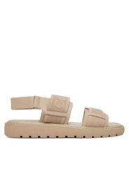 Calvin Klein Sandały Sq Molded Sandal Webb HW0HW02872 Beżowy. Brązowe sandały Calvin Klein, bez wzorów, z materiału, bez obcasa, na płaskiej podeszwie, bez zapięcia. Za 409.99 zł.