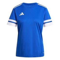 Adidas Sport Squa25 Jsy W Koszulka Damskie. Niebieskie t-shirty sportowe adidas, s, bez wzorów, bez ramiączek, do piłki nożnej. Za 68.00 zł.