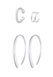 Elli Creole Earcuff Set Basic Blogger Trend 925 Silver Kolczyki 1 ct Damski. Szare kolczyki Elli, srebrne. Za 243.99 zł.