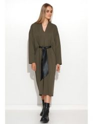 Makadamia Sukienka w kolorze khaki rozmiar: 40/42. Brązowe sukienki Makadamia, na co dzień, z aplikacjami, ze skóry, bez kołnierzyka, bez ramiączek, maxi, proste. Za 166.95 zł.