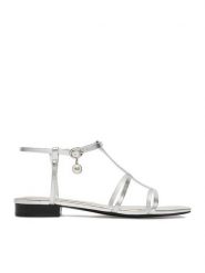 GINO ROSSI Sandały CEO-ROSE-LT22866-1 Srebrny. Szare sandały Gino Rossi, bez wzorów, ze skóry, bez obcasa, na płaskiej podeszwie, bez zapięcia. Za 299.99 zł.