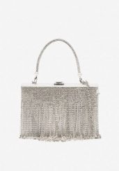 Srebrna Torebka Kopertówka Vices z Cyrkoniami Rączką i Łańcuszkiem Affia. Szare torebki klasyczne Born2be, z aplikacjami, klasyczne, małe, zdobione, bez dodatków. Za 69.99 zł.