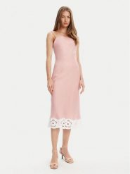 STAUD Sukienka letnia Palo R25S2283LN Różowy Regular Fit. Czerwone sukienki STAUD, s, bez wzorów, ze lnu, bez kołnierzyka, bez ramiączek. Za 1,539.00 zł.