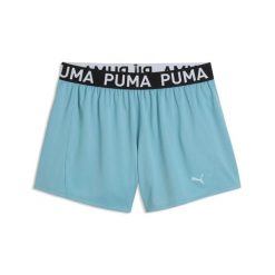 Shorty damski Puma Strong. Niebieskie szorty Puma, bez wzorów, z dzianiny, sportowe. Za 180.50 zł.