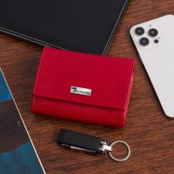 Portfel skórzany damski RFiD skóra na karty klasyk czerwony Beltimore A01. Czerwone portfele bez wzorów, ze skóry. Za 69.90 zł.