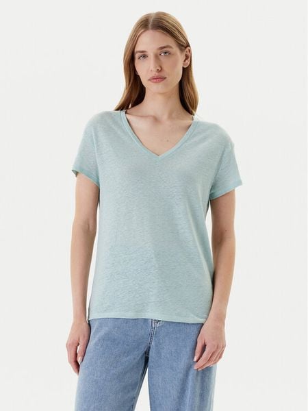 United Colors Of Benetton T-Shirt 37UJD401Q Zielony Regular Fit. Zielone t-shirty United Colors Of Benetton, l, bez wzorów, ze lnu, bez kołnierzyka, bez ramiączek. Za 119.99 zł.