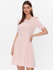 DKNY Sukienka koktajlowa DD2K1418 Różowy Regular Fit. Czerwone sukienki DKNY, bez wzorów, z syntetyku, wizytowe, bez kołnierzyka, bez ramiączek. Za 599.99 zł.