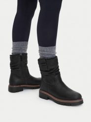 Go Soft Botki CEO-WS6329-02 Czarny. Czarne botki GO SOFT, bez wzorów, ze skóry, bez obcasa, na słupku, bez zapięcia. Za 179.99 zł.