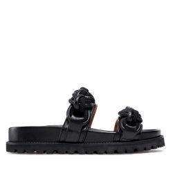 Klapki Alberta Ferretti. Czarne klapki Alberta Ferretti, bez wzorów, bez obcasa, bez zapięcia. Za 1,319.00 zł.