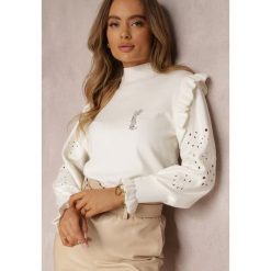 Biały Golf Ythenny. Białe swetry Renee, s, bez wzorów, z dzianiny, boho, bez ramiączek. W wyprzedaży za 127.99 zł.