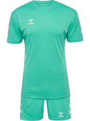 Zestaw koszulka + szorty Hummel Logo. Czarne szorty sportowe Hummel, bez wzorów, z bawełny, na fitness i siłownię. Za 153.00 zł.