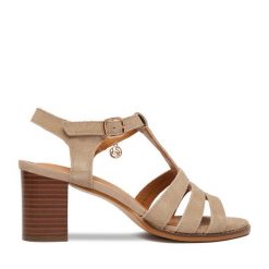 Sandały Lasocki. Brązowe sandały Lasocki, bez wzorów, bez obcasa, na słupku, bez zapięcia. Za 229.99 zł.