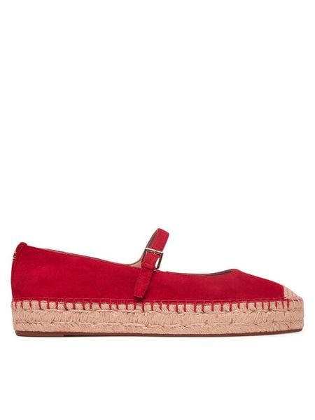 LAUREN RALPH LAUREN Espadryle 802P06401002 Czerwony. Czerwone espadryle Lauren Ralph Lauren, bez wzorów, ze skóry, bez obcasa. Za 540.99 zł.