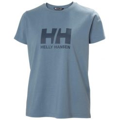 Koszulka damska Helly Hansen Logo 3.0. Niebieskie t-shirty sportowe Helly Hansen, bez wzorów, bez ramiączek. W wyprzedaży za 139.40 zł.