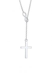 Elli damski Y z symbolem krzyża Infinity w kolorze srebrnym 925. Naszyjniki 1 ct Damski. Szare naszyjniki Elli, z materiału, srebrne. Za 333.99 zł.