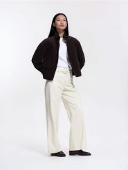 Sztruksowa kurtka oversize - brązowy. Brązowe kurtki Reserved, l, bez wzorów, z bawełny, bez kaptura. Za 159.99 zł.