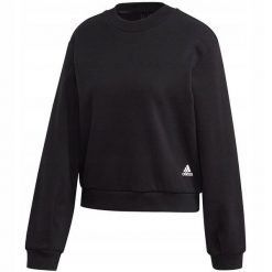 Bluza damska adidas W St Crew. Czarne bluzy adidas, bez wzorów, z bawełny, klasyczne, bez ramiączek, bez kaptura. Za 172.99 zł.