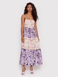 Desigual Sukienka letnia Estrella 22SWVW26 Fioletowy Regular Fit. Fioletowe sukienki Desigual, s, bez wzorów, z wiskozy, bez kołnierzyka, bez ramiączek. Za 619.99 zł.