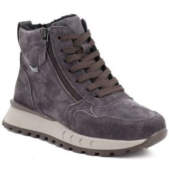 Skórzane botki damskie na platformie brązowe eVento 26BT17-651. Brązowe botki eVento, bez wzorów, ze skóry, bez obcasa, na koturnie, bez zapięcia. Za 249.99 zł.