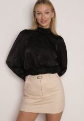 Beżowa Ołówkowa Spódnica z Bawełną z Paskiem i Podszewką Typu Szorty Vikisola. Brązowe spódnice Born2be, do pracy, l, bez wzorów, z bawełny, biznesowe, mini, dopasowane. Za 119.99 zł.