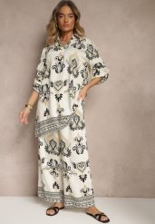 Beżowo-Czarny Komplet z Wiskozą Szerokie Spodnie i Bluzka w Stylu Boho Rinadora. Brązowe bluzki Renee, m, bez wzorów, z wiskozy, boho, bez kołnierzyka, bez ramiączek. W wyprzedaży za 95.99 zł.