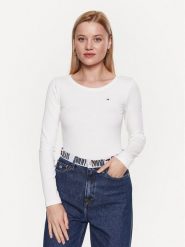 Tommy Hilfiger Bluzka WW0WW38869 Biały Slim Fit. Białe bluzki Tommy Hilfiger, xs, bez wzorów, z wiskozy, bez kołnierzyka, bez ramiączek. Za 189.99 zł.