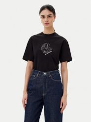 Karl Lagerfeld Jeans T-Shirt A2W17077 Czarny Regular Fit. Czarne t-shirty Karl Lagerfeld Jeans, xl, bez wzorów, z bawełny, bez kołnierzyka, bez ramiączek. Za 179.99 zł.