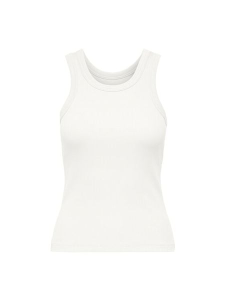 ONLY Top Val 2-Way 15371705 Biały Slim Fit. Białe t-shirty ONLY, s, bez wzorów, z bawełny, bez kołnierzyka, bez ramiączek. Za 64.99 zł.