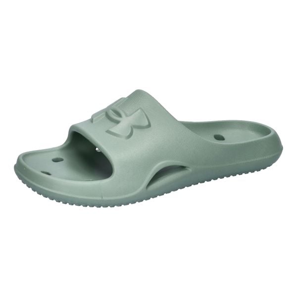 Klapki damskie Under Armour Locker V. Zielone klapki Under Armour, bez wzorów, bez obcasa, bez zapięcia. Za 160.50 zł.