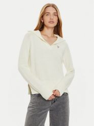 Guess Jeans Sweter W4BR14 Z3HM1 Écru Regular Fit. Swetry Guess Jeans, l, z aplikacjami, z bawełny, bez ramiączek. Za 239.99 zł.