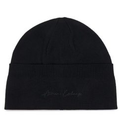 Czapka Armani Exchange. Czarne czapki zimowe Armani Exchange, bez wzorów. Za 264.99 zł.