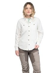 Bergans Koszula flanelowa "Nordmarka" - Relaxed fit - w kolorze białym rozmiar: S. Białe koszule Bergans, s, bez wzorów, z bawełny, bez kołnierzyka, bez ramiączek. Za 179.22 zł.