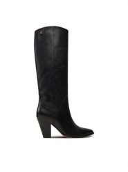 Tommy Hilfiger Kozaki High Cowboy Heel Boot Leather FW0FW08296 Czarny. Czarne kozaki Tommy Hilfiger, bez wzorów, ze skóry, bez obcasa, na słupku, bez zapięcia. Za 1,199.00 zł.