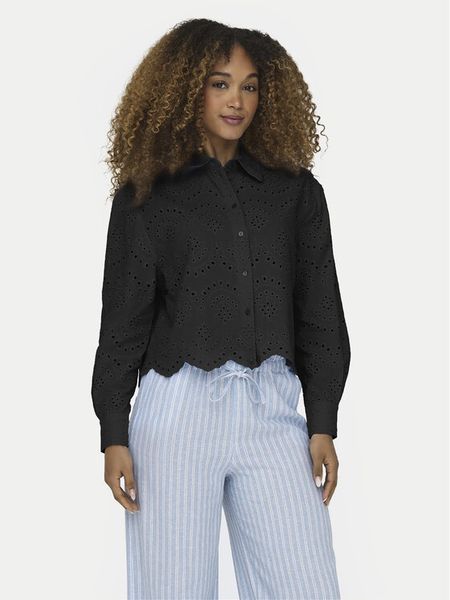 ONLY Koszula Valais 15269568 Czarny Loose Fit. Czarne koszule ONLY, m, bez wzorów, z bawełny, bez kołnierzyka, bez ramiączek. Za 131.99 zł.