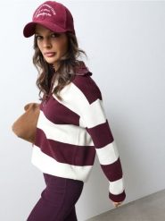 Sweter ze stójką i krótkim zamkiem - wielobarwny. Swetry Sinsay, l, bez wzorów, bez ramiączek. Za 59.99 zł.