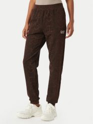EA7 Emporio Armani Spodnie dresowe 7W001416 AF26043 F6007 Brązowy ciemny Regular Fit. Brązowe spodnie sportowe EA7 Emporio Armani, bez wzorów, z bawełny. Za 489.99 zł.