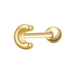 Glanzstücke München Piercing Litera C ze srebra próby 925 w kolorze zlotym Kolczyki 1 ct Damski. Żółte kolczyki Glanzstücke München, pozłacane. Za 110.49 zł.