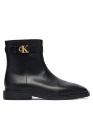Calvin Klein Botki HW0HW03186 Czarny. Czarne botki Calvin Klein, bez wzorów, ze skóry, bez obcasa, na płaskiej podeszwie, bez zapięcia. Za 749.99 zł.