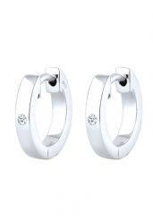 Elli DIAMONDS Damskie kreole Basic z diamentem (0,03 ct.), srebro próby 925 Sterling Silver Kolczyki koła 1 ct. Szare kolczyki Elli DIAMONDS, z diamentem, srebrne. Za 538.99 zł.